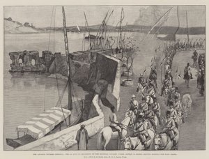 Fremrykningen mod Dongola, 5. og 7. eskadron af det egyptiske kavaleri, under kaptajn D Mahon, forlader Assouan til Wady Halfa